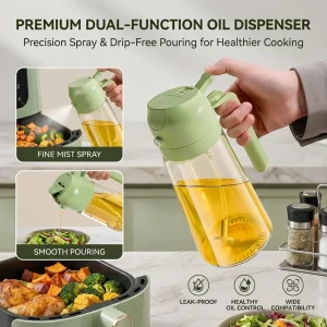 2-in-1 Olive Oil Dispenser & Sprayer – 16oz / 470ml